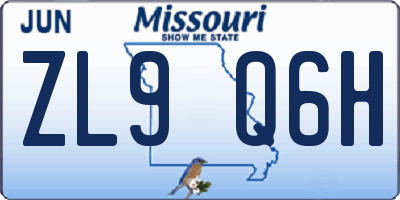 MO license plate ZL9Q6H