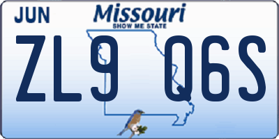 MO license plate ZL9Q6S