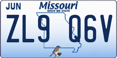 MO license plate ZL9Q6V