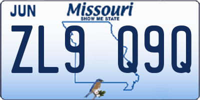 MO license plate ZL9Q9Q