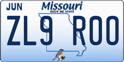 MO license plate ZL9R0O