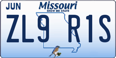 MO license plate ZL9R1S