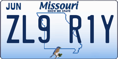 MO license plate ZL9R1Y
