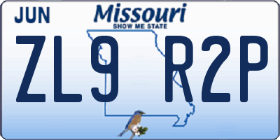MO license plate ZL9R2P