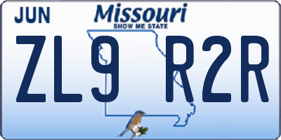 MO license plate ZL9R2R