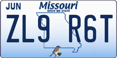 MO license plate ZL9R6T