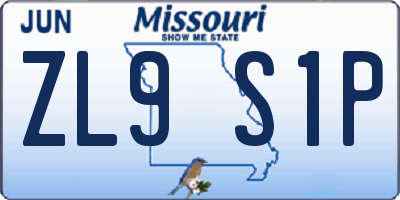 MO license plate ZL9S1P