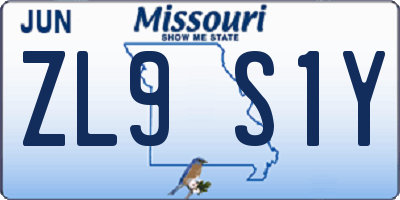 MO license plate ZL9S1Y