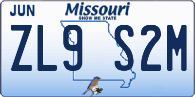 MO license plate ZL9S2M