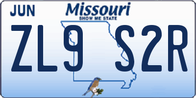 MO license plate ZL9S2R