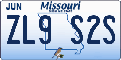 MO license plate ZL9S2S
