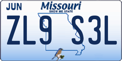 MO license plate ZL9S3L
