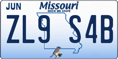 MO license plate ZL9S4B