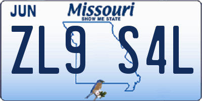 MO license plate ZL9S4L