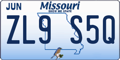 MO license plate ZL9S5Q
