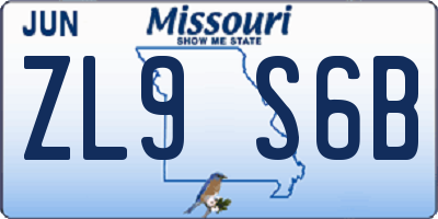 MO license plate ZL9S6B