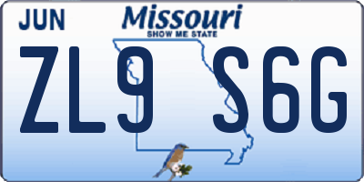 MO license plate ZL9S6G