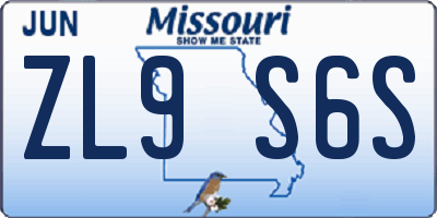 MO license plate ZL9S6S