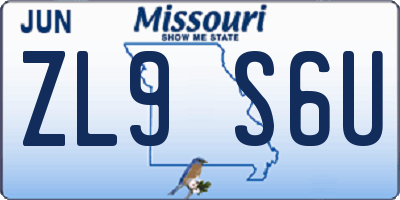 MO license plate ZL9S6U