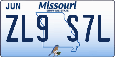 MO license plate ZL9S7L