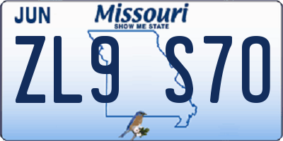 MO license plate ZL9S7O