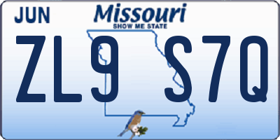 MO license plate ZL9S7Q