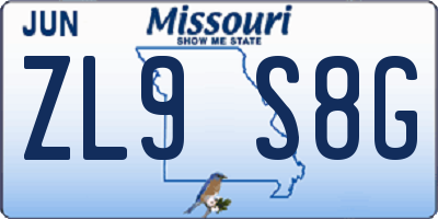 MO license plate ZL9S8G