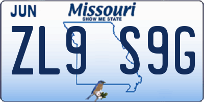 MO license plate ZL9S9G