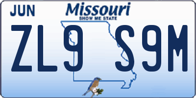 MO license plate ZL9S9M