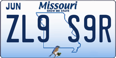 MO license plate ZL9S9R