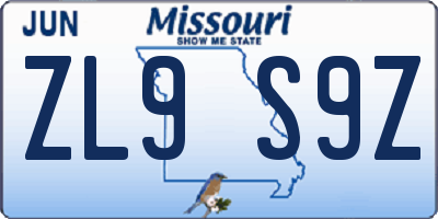 MO license plate ZL9S9Z