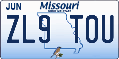 MO license plate ZL9T0U