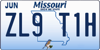 MO license plate ZL9T1H