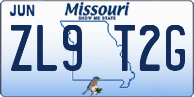 MO license plate ZL9T2G