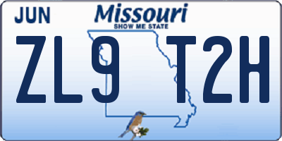 MO license plate ZL9T2H