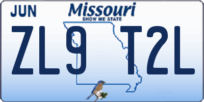 MO license plate ZL9T2L