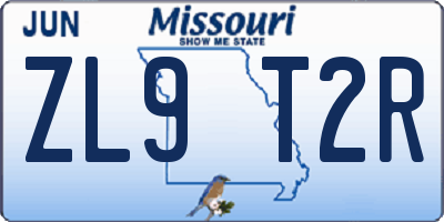 MO license plate ZL9T2R