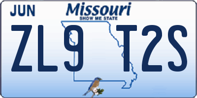 MO license plate ZL9T2S