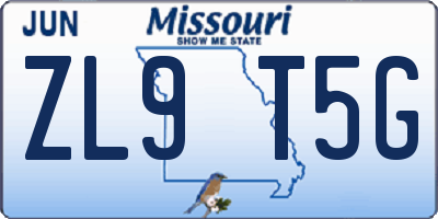 MO license plate ZL9T5G