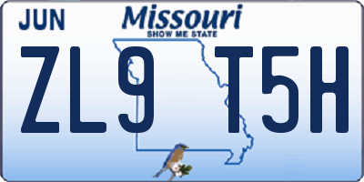 MO license plate ZL9T5H