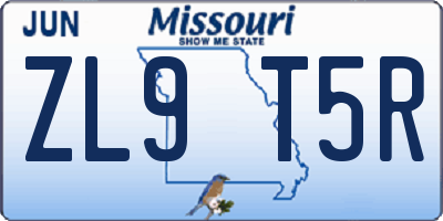 MO license plate ZL9T5R
