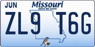 MO license plate ZL9T6G