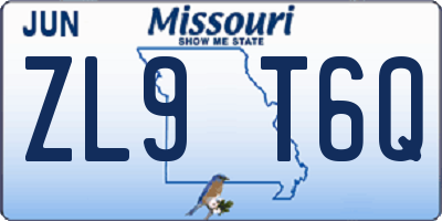 MO license plate ZL9T6Q