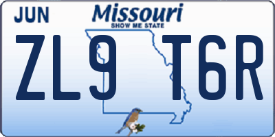 MO license plate ZL9T6R