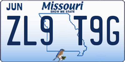 MO license plate ZL9T9G