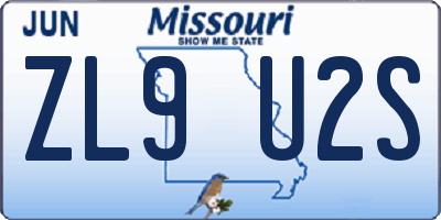 MO license plate ZL9U2S