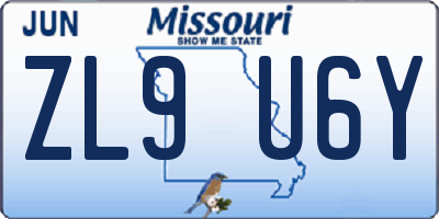 MO license plate ZL9U6Y