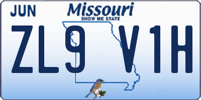 MO license plate ZL9V1H