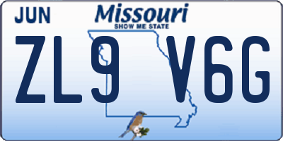 MO license plate ZL9V6G