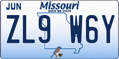 MO license plate ZL9W6Y